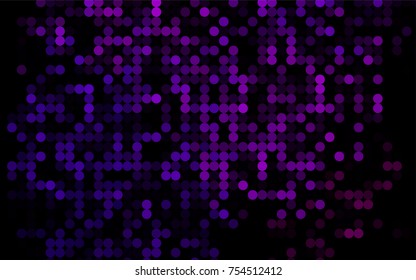 Dark Purple vector red banner with set of circles, dots. Donuts Background. Creative Design Template. Technological halftone illustration.