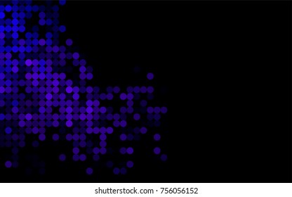 Dark Purple vector red banner with set of circles, dots. Donuts Background. Creative Design Template. Technological halftone illustration.