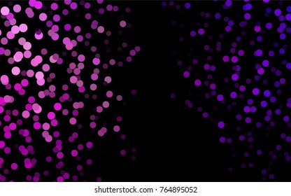 Dark Purple vector red banner with set of circles, dots. Donuts Background. Creative Design Template. Technological halftone illustration.
