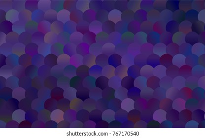 Dark Purple vector red banner with set of circles, dots. Donuts Background. Creative Design Template. Technological halftone illustration.