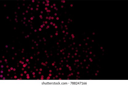 Dark Purple vector red banner with set of circles, dots. Donuts Background. Creative Design Template. Technological halftone illustration.