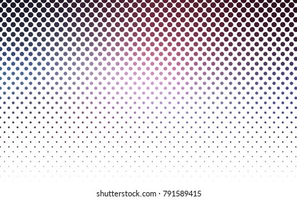 Dark Purple vector red banner with set of circles, dots. Donuts Background. Creative Design Template. Technological halftone illustration.