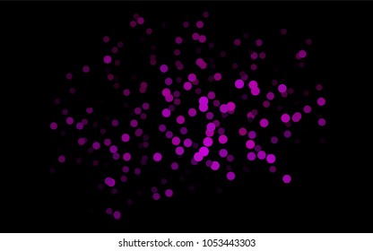 Dark Purple vector red pattern of geometric circles, shapes. Colorful mosaic banner. Geometric background with colored disks.