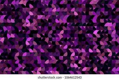 Dark Purple vector red pattern of geometric circles, shapes. Colorful mosaic banner. Geometric background with colored disks.