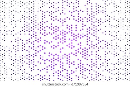 Dark Purple vector red pattern of geometric circles, shapes. Colorful mosaic banner. Geometric background with colored disks.