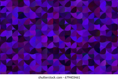 Dark Purple vector red pattern of geometric circles, shapes. Colorful mosaic banner. Geometric background with colored disks.