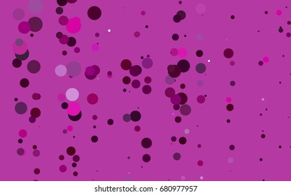 Dark Purple vector red pattern of geometric circles, shapes. Colorful mosaic banner. Geometric background with colored disks.