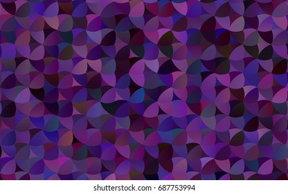 Dark Purple vector red pattern of geometric circles, shapes. Colorful mosaic banner. Geometric background with colored disks.