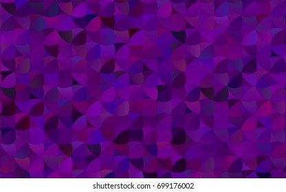 Dark Purple vector red pattern of geometric circles, shapes. Colorful mosaic banner. Geometric background with colored disks.