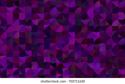 Dark Purple vector red pattern of geometric circles, shapes. Colorful mosaic banner. Geometric background with colored disks.