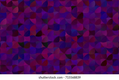 Dark Purple vector red pattern of geometric circles, shapes. Colorful mosaic banner. Geometric background with colored disks.