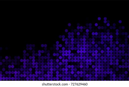 Dark Purple vector red pattern of geometric circles, shapes. Colorful mosaic banner. Geometric background with colored disks.