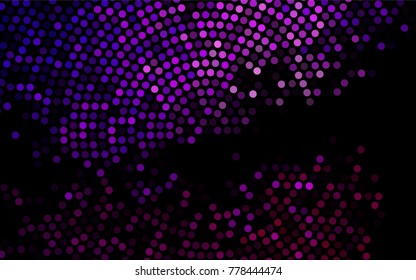 Dark Purple vector red pattern of geometric circles, shapes. Colorful mosaic banner. Geometric background with colored disks.