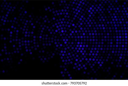 Dark Purple vector red pattern of geometric circles, shapes. Colorful mosaic banner. Geometric background with colored disks.