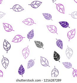 Dark Purple vector seamless abstract backdrop with leaves. Creative illustration in blurred style with leaves. Trendy design for wallpaper, fabric makers.