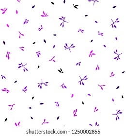 Dark Purple vector seamless abstract backdrop with leaves. leaves on blurred abstract background with gradient. Design for textile, fabric, wallpapers.