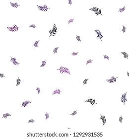 Dark Purple vector seamless abstract design with leaves. Modern geometrical abstract illustration with leaves. Design for textile, fabric, wallpapers.