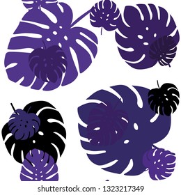 Dark Purple vector seamless abstract background with leaves. Creative illustration in blurred style with leaves. Design for wallpaper, fabric makers.