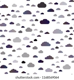 Dark Purple vector seamless backdrop with cumulus. Illustration with abstract gradient clouds. Design for textile, fabric, wallpapers.