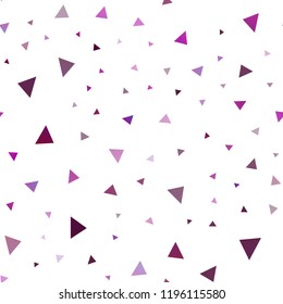 Dark Purple vector seamless backdrop with lines, triangles. Decorative design in abstract style with triangles. Pattern for busines ad, booklets, leaflets