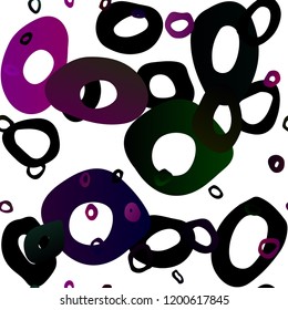 Dark Purple vector seamless backdrop with dots, spots. Abstract illustration with colored bubbles in nature style. Pattern for trendy fabric, wallpapers.
