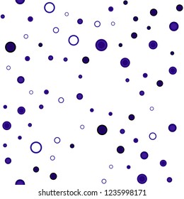 Dark Purple vector seamless backdrop with dots. Illustration with set of shining colorful abstract circles. Template for business cards, websites.