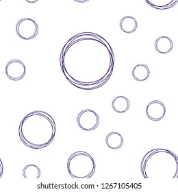 Dark Purple vector seamless backdrop with dots. Blurred bubbles on abstract background with colorful gradient. Design for wallpaper, fabric makers.
