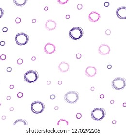 Dark Purple vector seamless backdrop with dots. Blurred bubbles on abstract background with colorful gradient. Pattern can be used for futuristic ad, booklets.