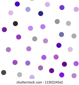 Dark Purple vector seamless background with dots. Beautiful colored illustration with blurred circles in nature style. The pattern can be used for aqua ad, booklets.