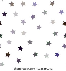 Dark Purple vector seamless background with colored stars. Decorative shining illustration with stars on abstract template. Best design for your ad, poster, banner.