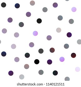 Dark Purple vector seamless background with bubbles. Illustration with set of shining colorful abstract circles. Beautiful design for your business natural advert.
