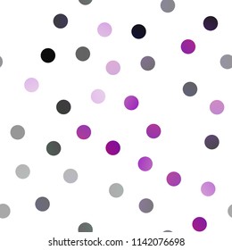 Dark Purple vector seamless background with dots. Blurred decorative design in abstract style with bubbles. Beautiful design for your business natural advert.