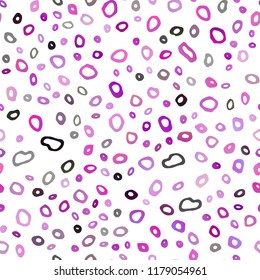 Dark Purple vector seamless background with bubbles. Glitter abstract illustration with blurred drops of rain. Pattern for trendy fabric, wallpapers.