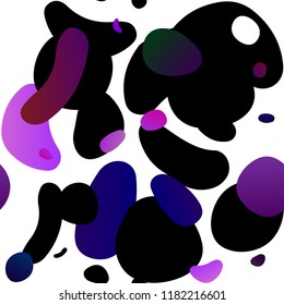 Dark Purple vector seamless background with bubbles. Illustration with set of shining colorful abstract circles. Pattern for trendy fabric, wallpapers.