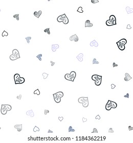 Dark Purple vector seamless background with hearts. Illustration with hearts in love concept for valentine's day. Template for Valentine's greeting postcards.