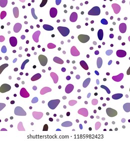 Dark Purple vector seamless background with bubbles. Illustration with set of shining colorful abstract circles. Trendy design for wallpaper, fabric makers.