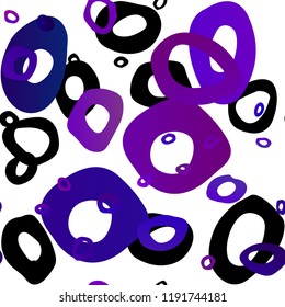 Dark Purple vector seamless background with bubbles. Blurred bubbles on abstract backdrop with colorful gradient. Pattern for design of window blinds, curtains.