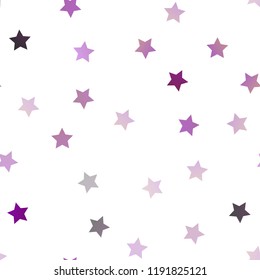 Dark Purple vector seamless background with colored stars. Stars on blurred abstract background with gradient. The template can be used as a background.