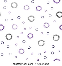 Dark Purple vector seamless background with bubbles. Blurred decorative design in abstract style with bubbles. New design for ad, poster, banner of your website.