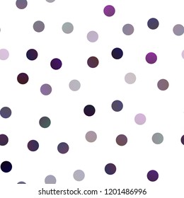Dark Purple vector seamless background with dots. Glitter abstract illustration with blurred drops of rain. The pattern can be used for aqua ad, booklets.