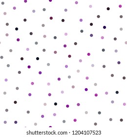 Dark Purple vector seamless background with bubbles. Glitter abstract illustration with blurred drops of rain. New design for ad, poster, banner of your website.