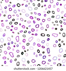 Dark Purple vector seamless background with bubbles. Abstract illustration with colored bubbles in nature style. Pattern for trendy fabric, wallpapers.