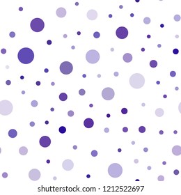 Dark Purple vector seamless background with bubbles. Beautiful colored illustration with blurred circles in nature style. Trendy design for wallpaper, fabric makers.