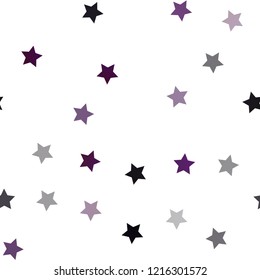 Dark Purple vector seamless background with colored stars. Decorative shining illustration with stars on abstract template. The template can be used as a background.