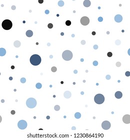 Dark Purple vector seamless background with bubbles. Glitter abstract illustration with blurred drops of rain. Pattern for design of fabric, wallpapers.