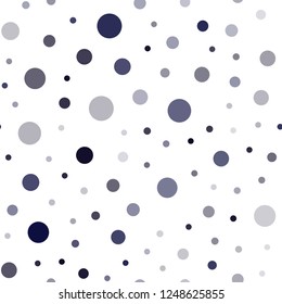 Dark Purple vector seamless background with bubbles. Illustration with set of shining colorful abstract circles. Pattern for trendy fabric, wallpapers.