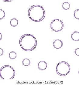 Dark Purple vector seamless background with bubbles. Blurred decorative design in abstract style with bubbles. Design for textile, fabric, wallpapers.