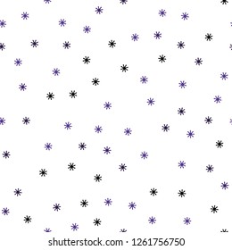 Dark Purple vector seamless background with xmas snowflakes. Modern geometrical abstract illustration with snowflakes. Design for textile, fabric, wallpapers.
