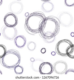 Dark Purple vector seamless background with bubbles. Blurred bubbles on abstract background with colorful gradient. Texture for window blinds, curtains.