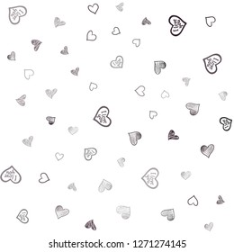 Dark Purple vector seamless background with hearts. Decorative shining illustration with hearts on abstract template. Design for ad, poster, banner of Valentine Day.